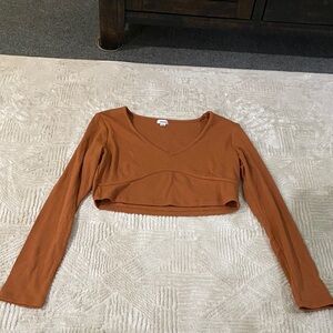 Garage Women's Orange Long Sleeve Crop Top